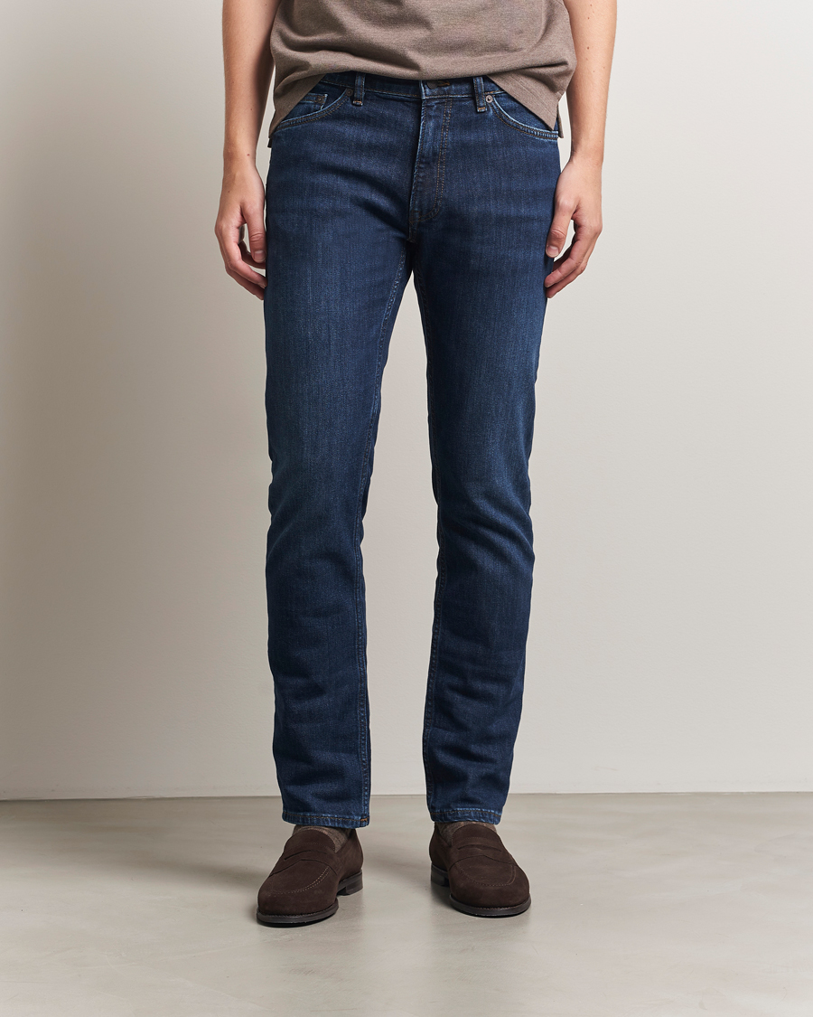Uomini | Jeans | Gant | Regular Fit Jeans Dark Blue Worn In