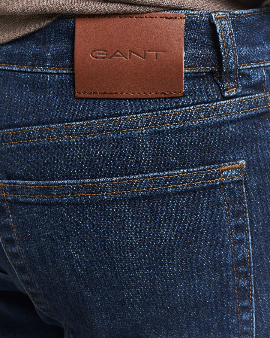 Uomini | Jeans | Gant | Regular Fit Jeans Dark Blue Worn In