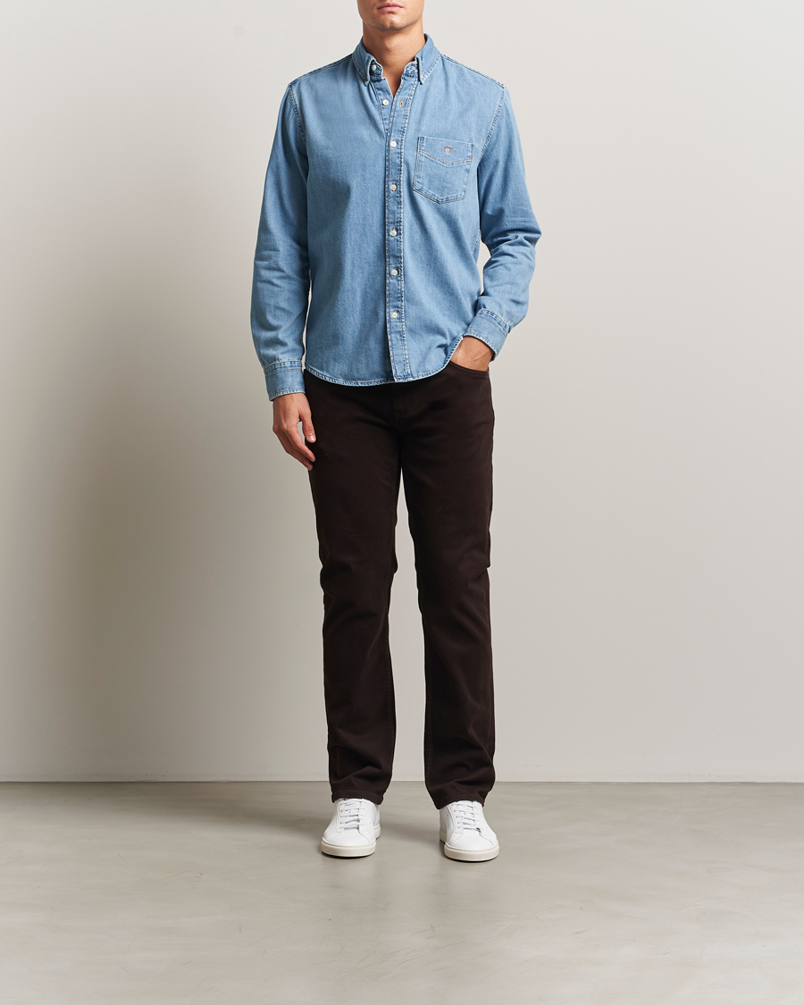 Uomini | Pantaloni | Gant | Regular Fit Moleskin 5-Pocket Trousers Deep Brown