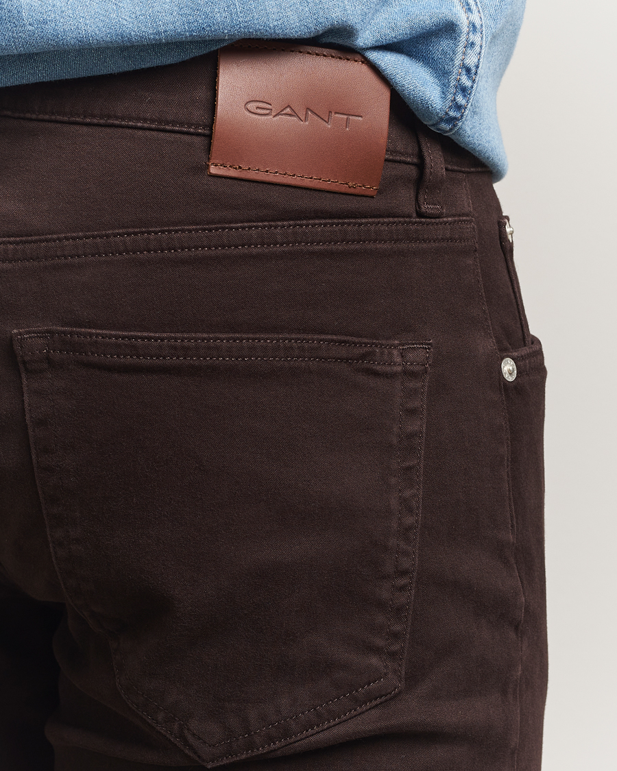 Uomini | Pantaloni | Gant | Regular Fit Moleskin 5-Pocket Trousers Deep Brown