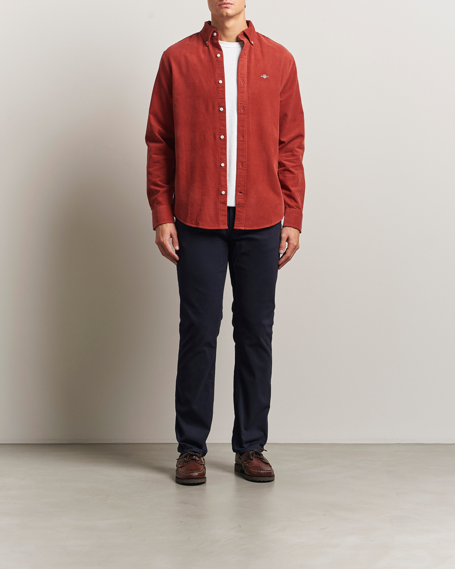 Uomini | Pantaloni | Gant | Regular Fit Moleskin 5-Pocket Trousers Evening Blue