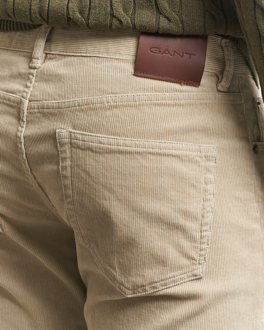 Uomini | Pantaloni | Gant | Cord 5-Pocket Jeans Greige