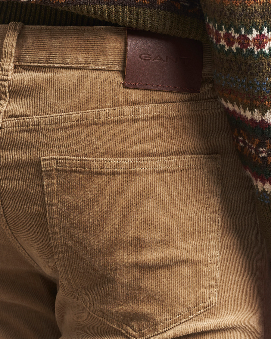 Uomini | Pantaloni | Gant | Cord 5-Pocket Jeans Light Taupe