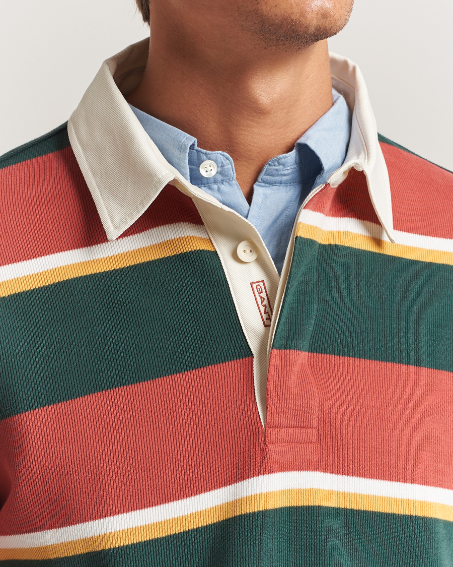 Uomini | Maglieria | GANT | Striped Heavy Rugger Modern Rust