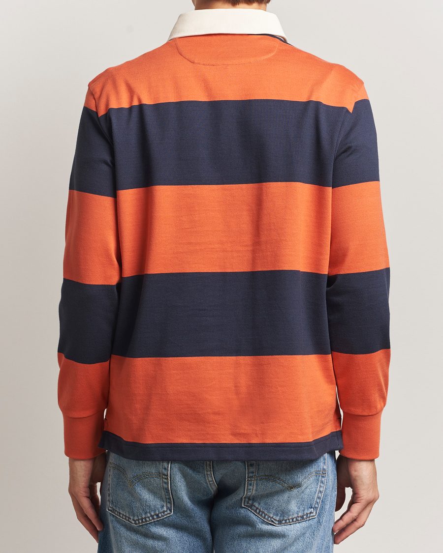 Uomini | Maglieria | GANT | Striped Heavy Rugger Evening Blue