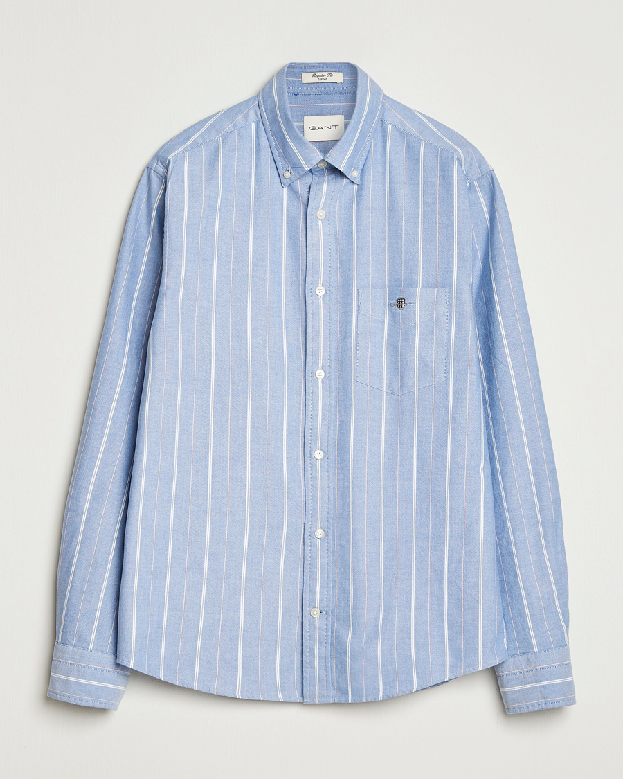 Uomini | Camicie | GANT | Regular Fit Classic Striped Oxford Shirt Rich Blue