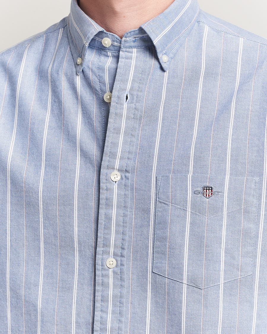 Uomini | Camicie | GANT | Regular Fit Classic Striped Oxford Shirt Rich Blue