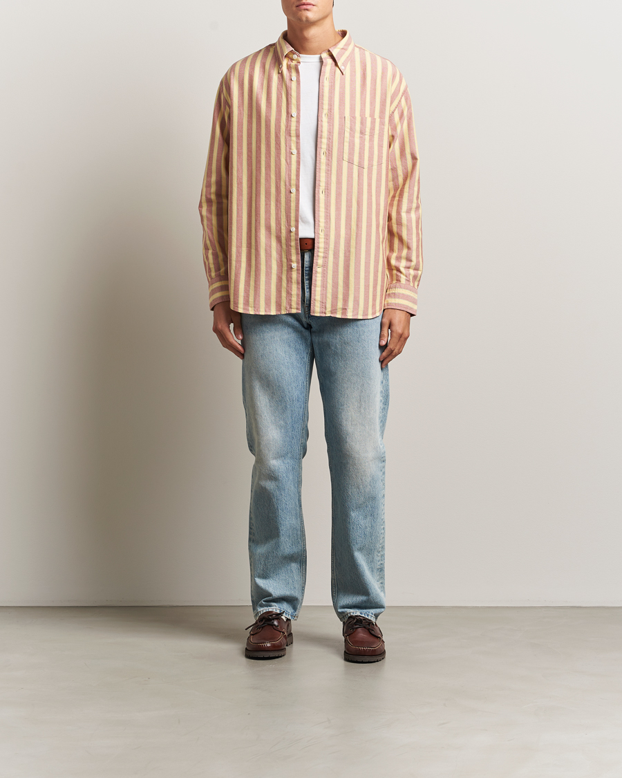 Uomini | Camicie | GANT | Relaxed Fit Striped Heritage Oxford Shirt Modern Rust
