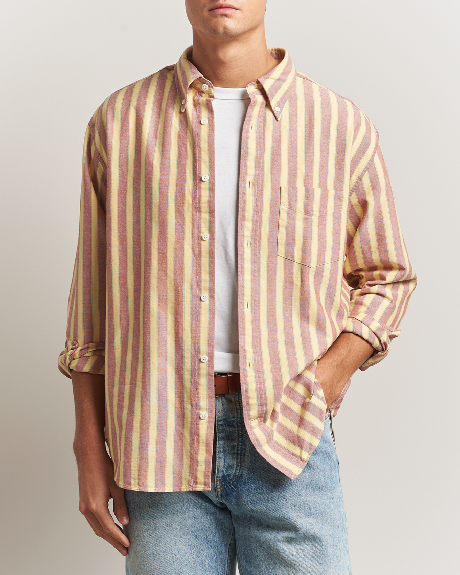 Uomini | Camicie | Gant | Relaxed Fit Striped Heritage Oxford Shirt Modern Rust