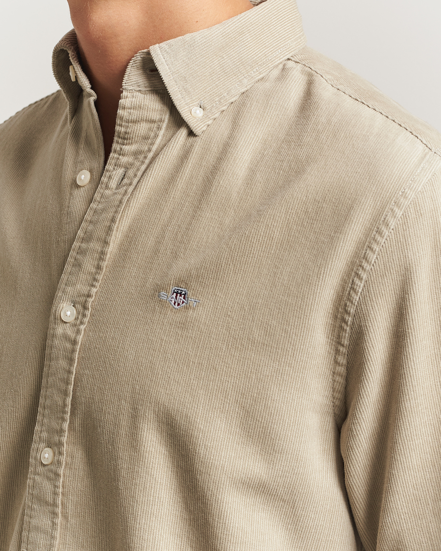 Uomini | Camicie | GANT | Regular Fit Corduroy Shirt Greige