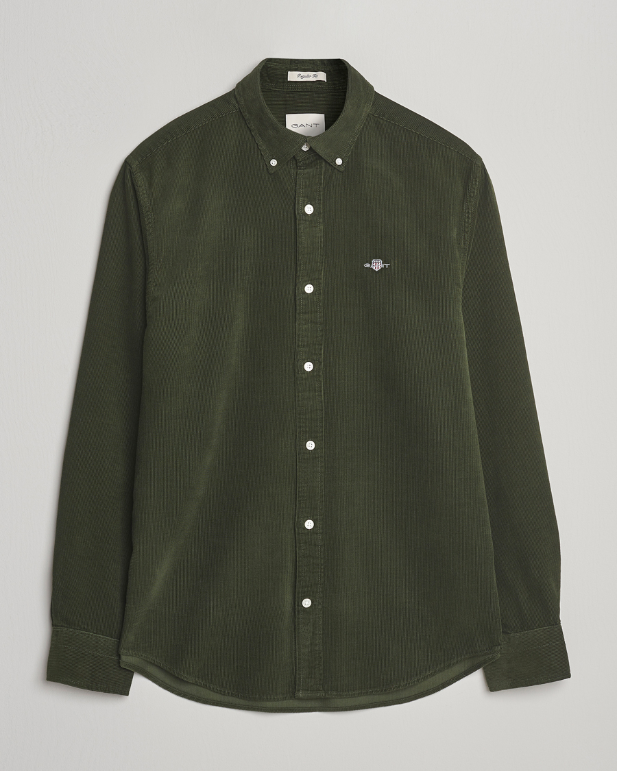 Uomini | Camicie | GANT | Regular Fit Corduroy Shirt Country Green