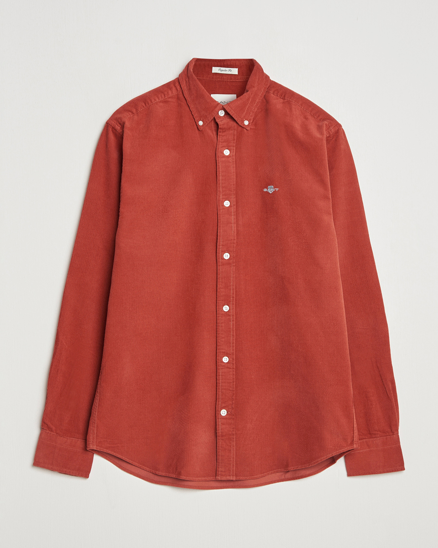 Uomini | Camicie | Gant | Regular Fit Corduroy Shirt Modern Rust