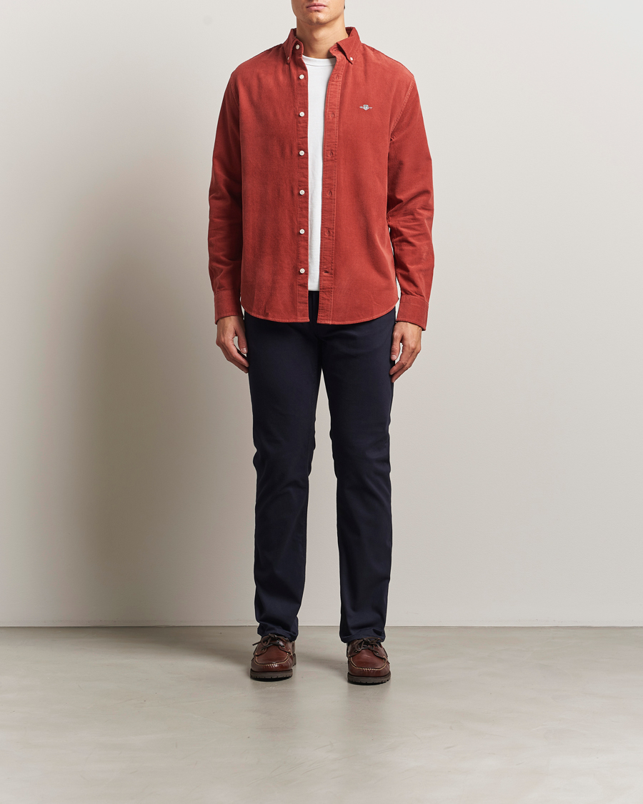 Uomini | Camicie | Gant | Regular Fit Corduroy Shirt Modern Rust