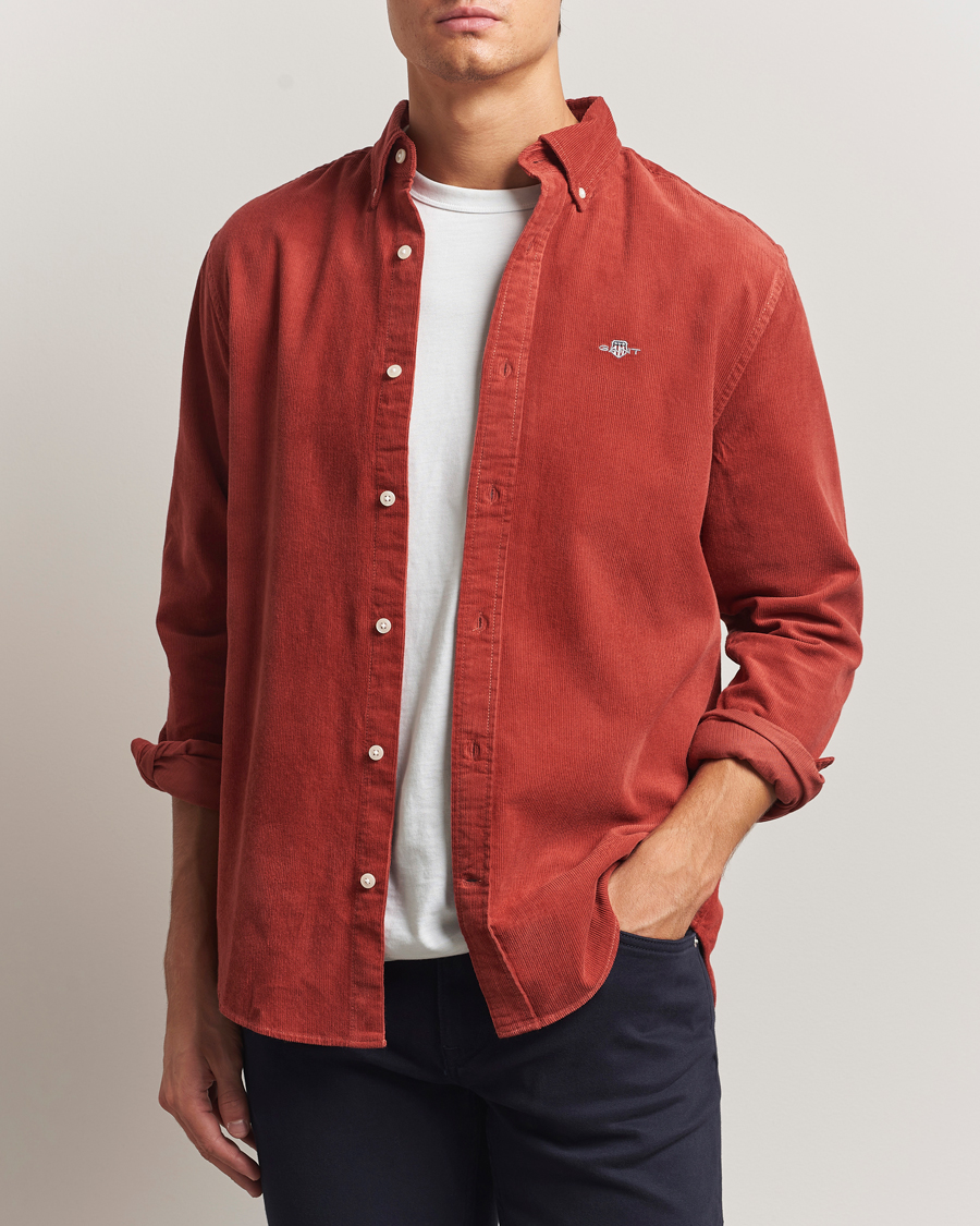 Uomini | Camicie | Gant | Regular Fit Corduroy Shirt Modern Rust