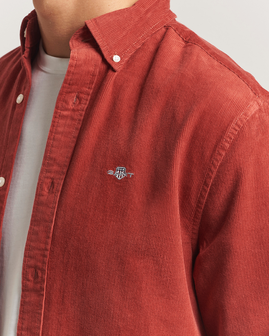 Uomini | Camicie | Gant | Regular Fit Corduroy Shirt Modern Rust