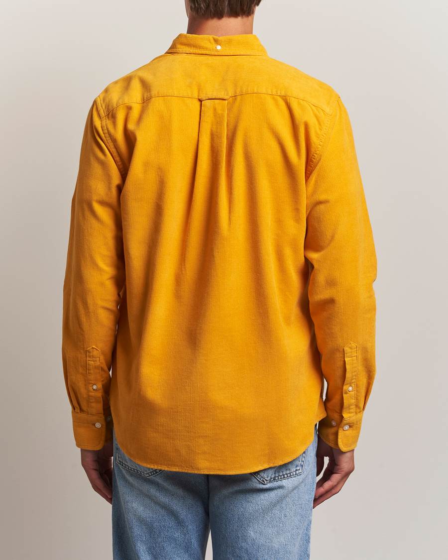 Uomini | Camicie | GANT | Regular Fit Corduroy Shirt Yellow Lichen