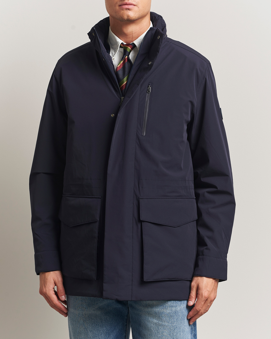 Uomini | Giacche | Gant | Double Mid Length Field Jacket Evening Blue