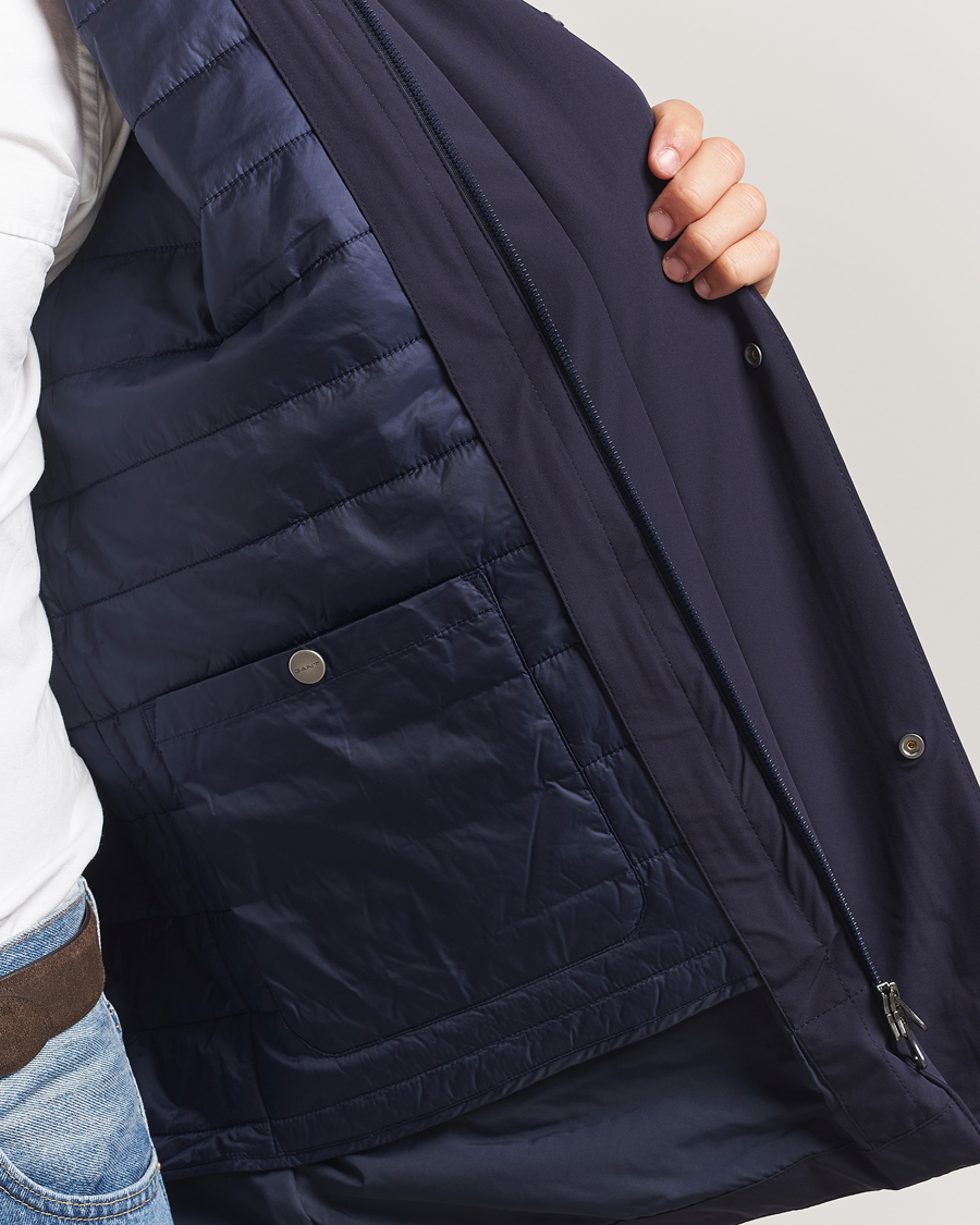 Uomini | Giacche | Gant | Double Mid Length Field Jacket Evening Blue