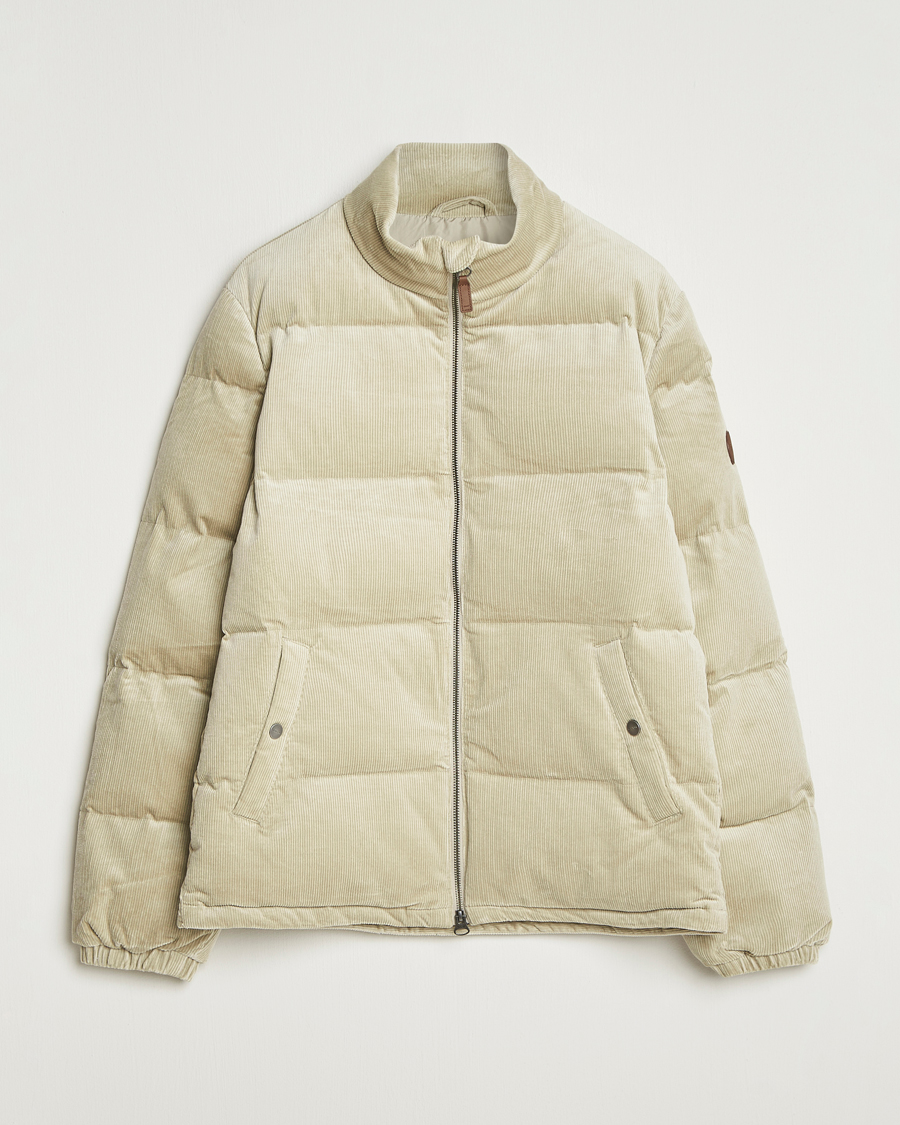 Uomini | Giacche | Gant | Corduroy Down Puffer Jacker Greige