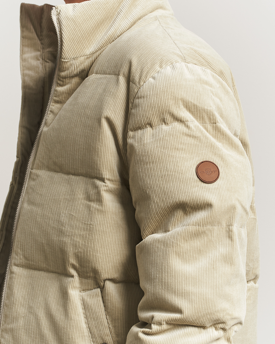 Uomini | Giacche | Gant | Corduroy Down Puffer Jacker Greige