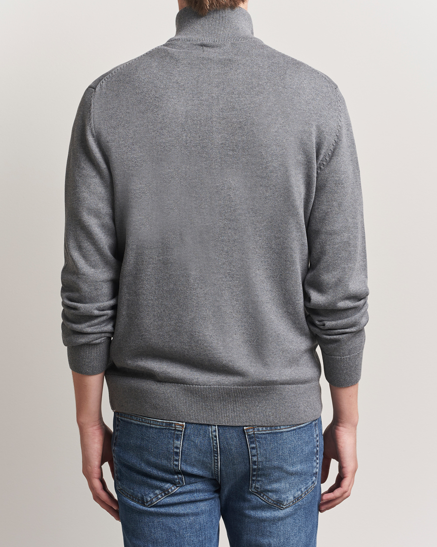 Uomini | Maglieria | Gant | Casual Cotton Full Zip Dark Grey Melange