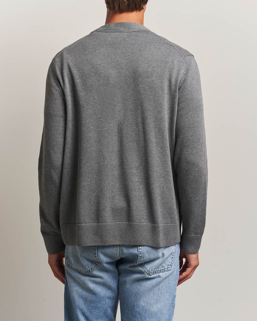Uomini | Maglieria | Gant | Casual Cotton Cardigan Dark Grey Melange