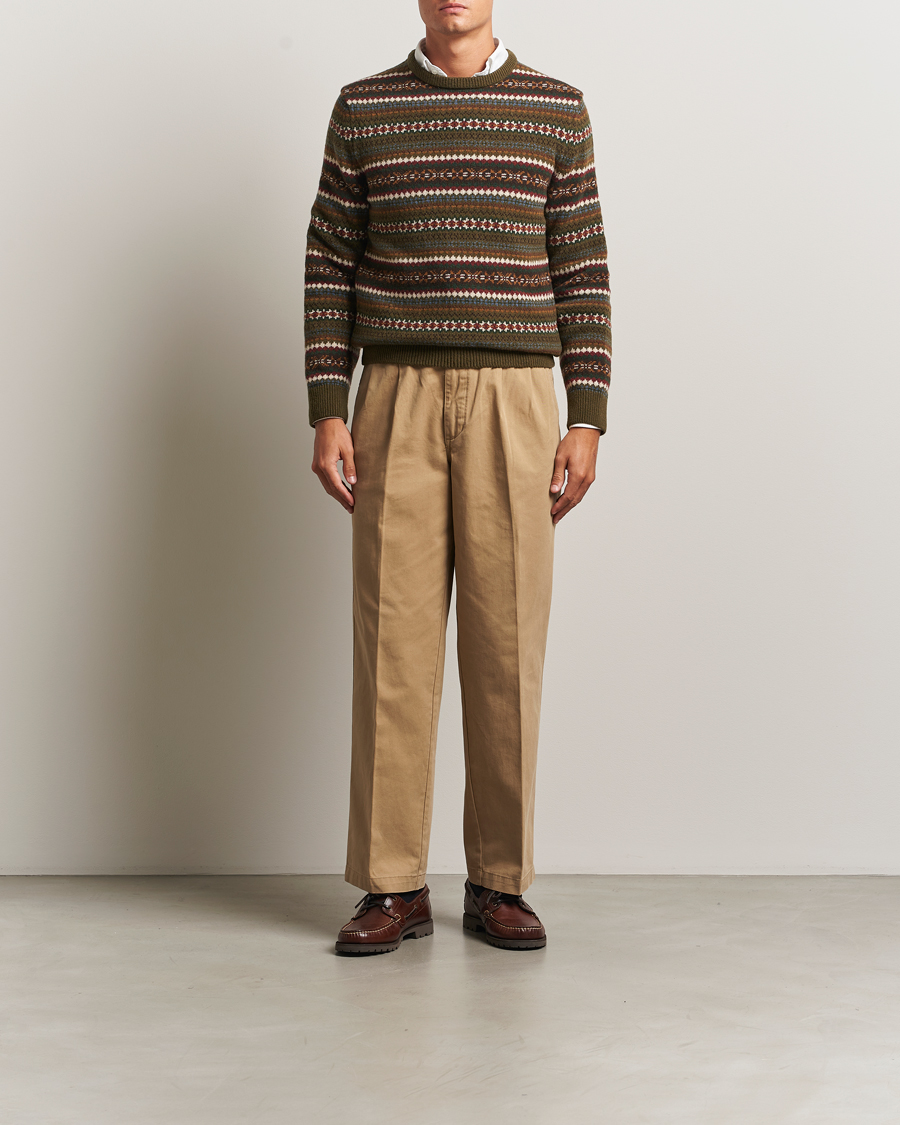 Uomini | Maglieria | Gant | Fair Isle Knitted Crew Neck Sweater Country Green