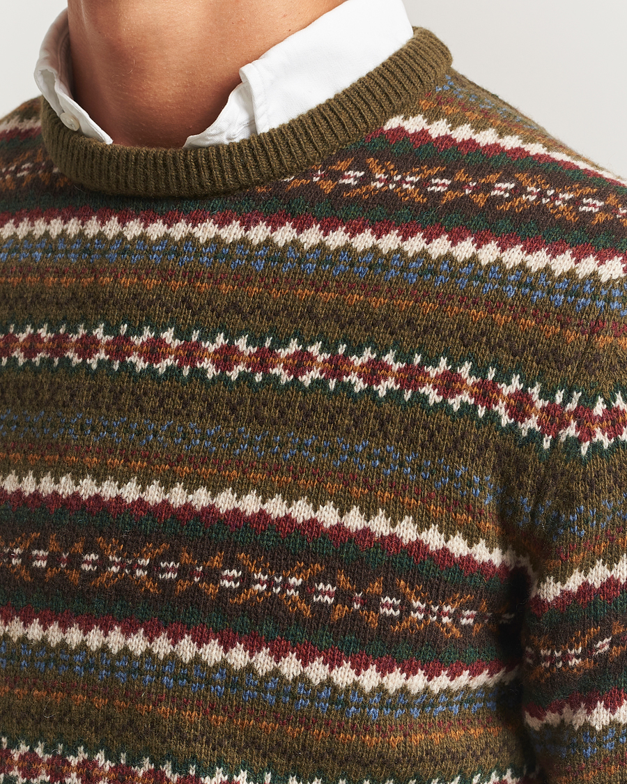 Uomini | Maglieria | Gant | Fair Isle Knitted Crew Neck Sweater Country Green