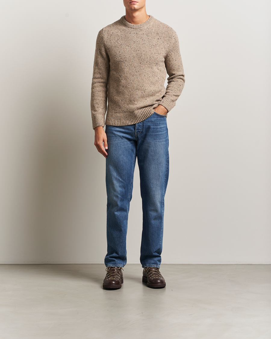 Uomini | Maglieria | Gant | Neps Wool Crew Neck Sand Melange