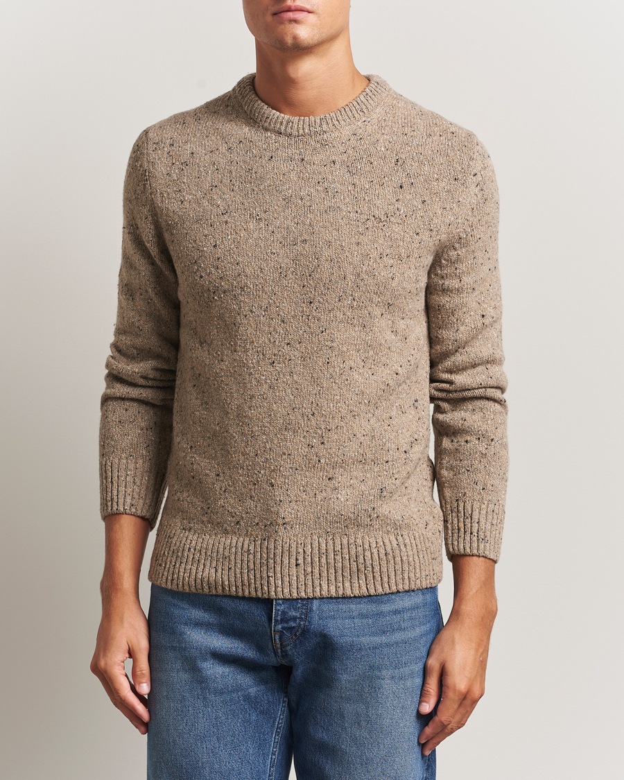 Uomini | Maglieria | Gant | Neps Wool Crew Neck Sand Melange