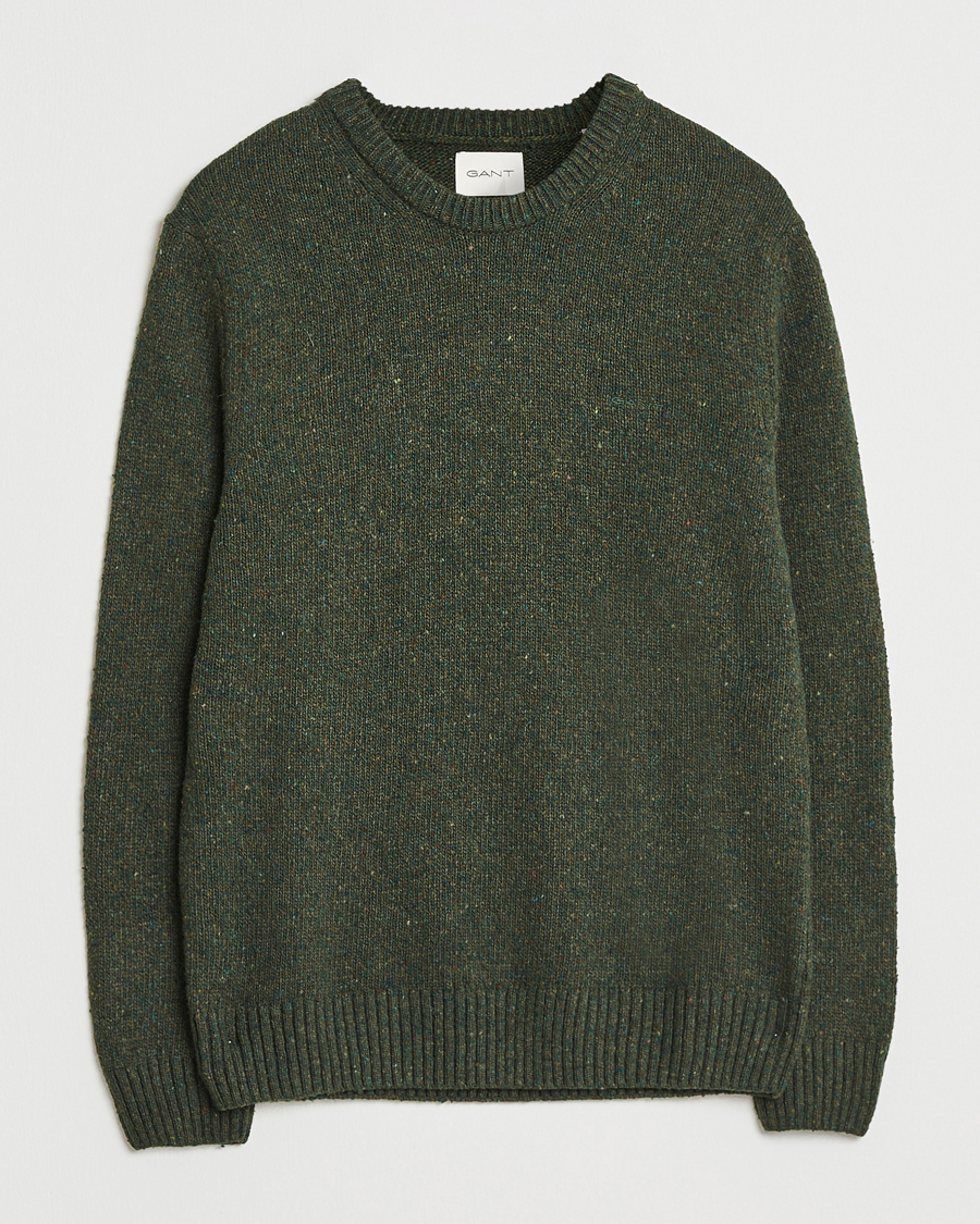 Uomini | Maglieria | GANT | Neps Wool Crew Neck Country Green