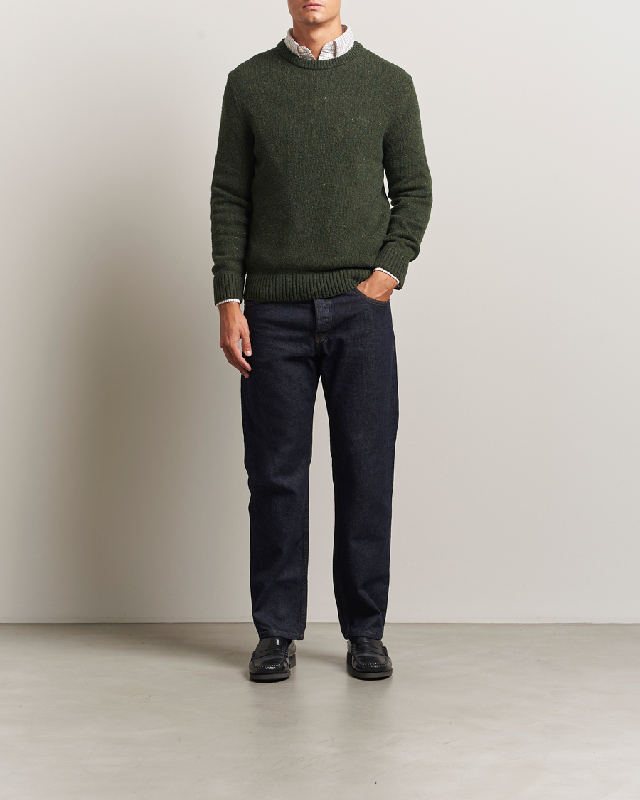 Uomini | Maglieria | GANT | Neps Wool Crew Neck Country Green