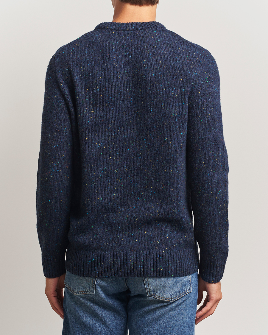 Uomini | Maglieria | GANT | Neps Wool Crew Neck Evening Blue