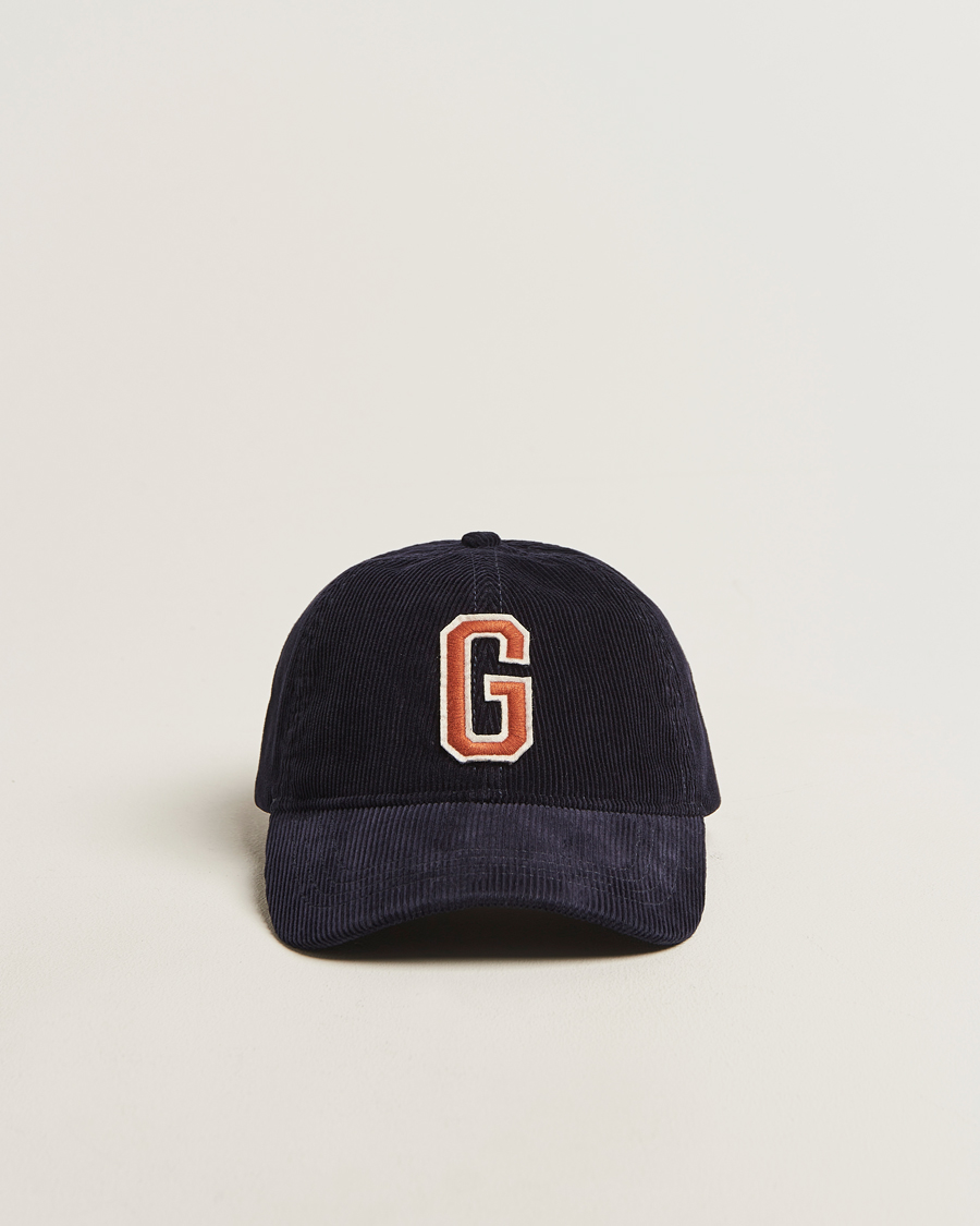 Uomini | GANT G Badge Corduroy Cap Evening Blue | GANT | G Badge Corduroy Cap Evening Blue