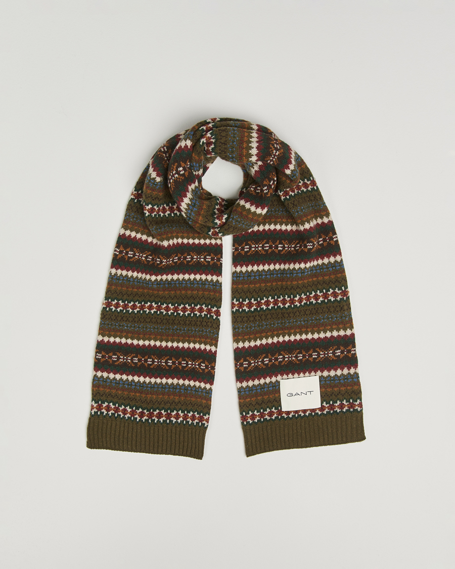 Uomini | GANT Fair Isle Scarf Country Green | GANT | Fair Isle Scarf Country Green