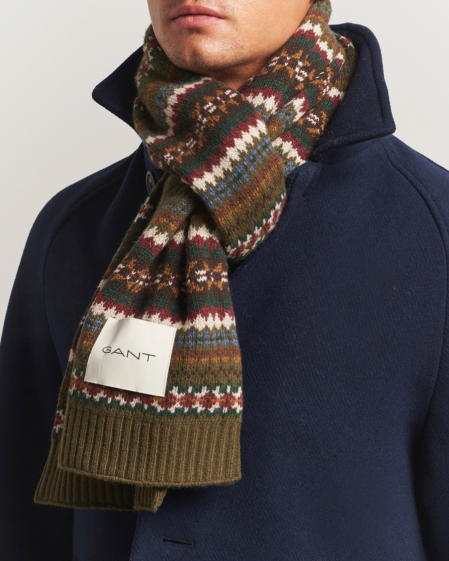 Uomini | GANT Fair Isle Scarf Country Green | GANT | Fair Isle Scarf Country Green
