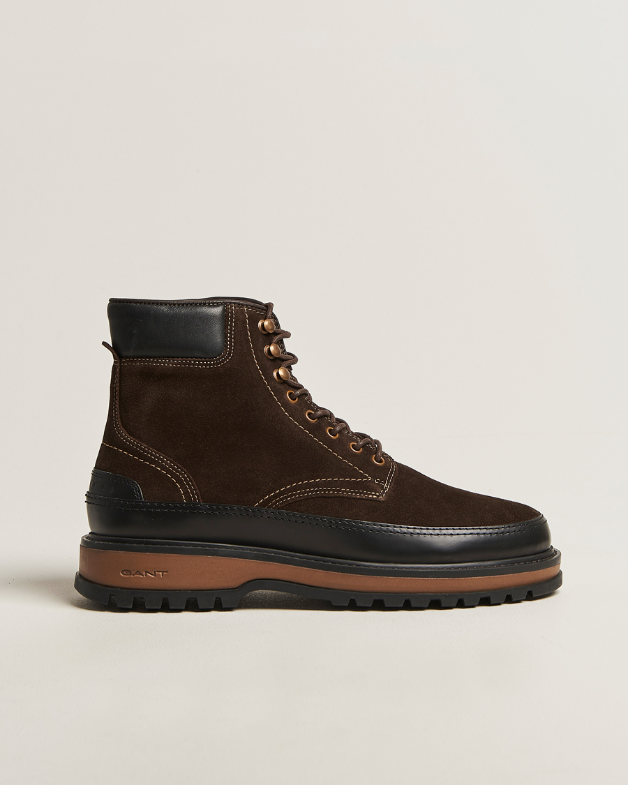 Uomini | Stivali | Gant | Clafton Felt Lined Suede Boot Dark Brown