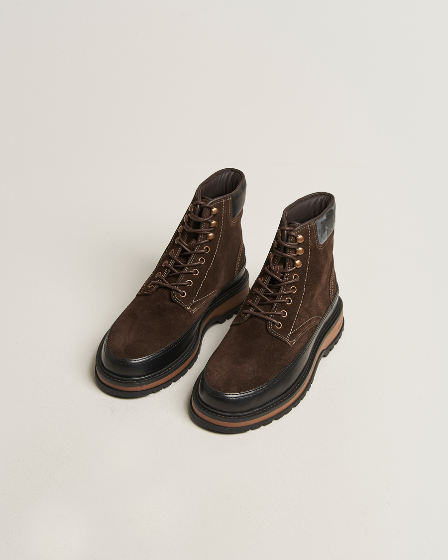 Uomini | Stivali | Gant | Clafton Felt Lined Suede Boot Dark Brown