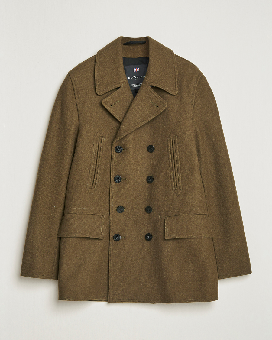 Uomini | Giacche | Gloverall | Churchill Reefer Peacoat Loden Green