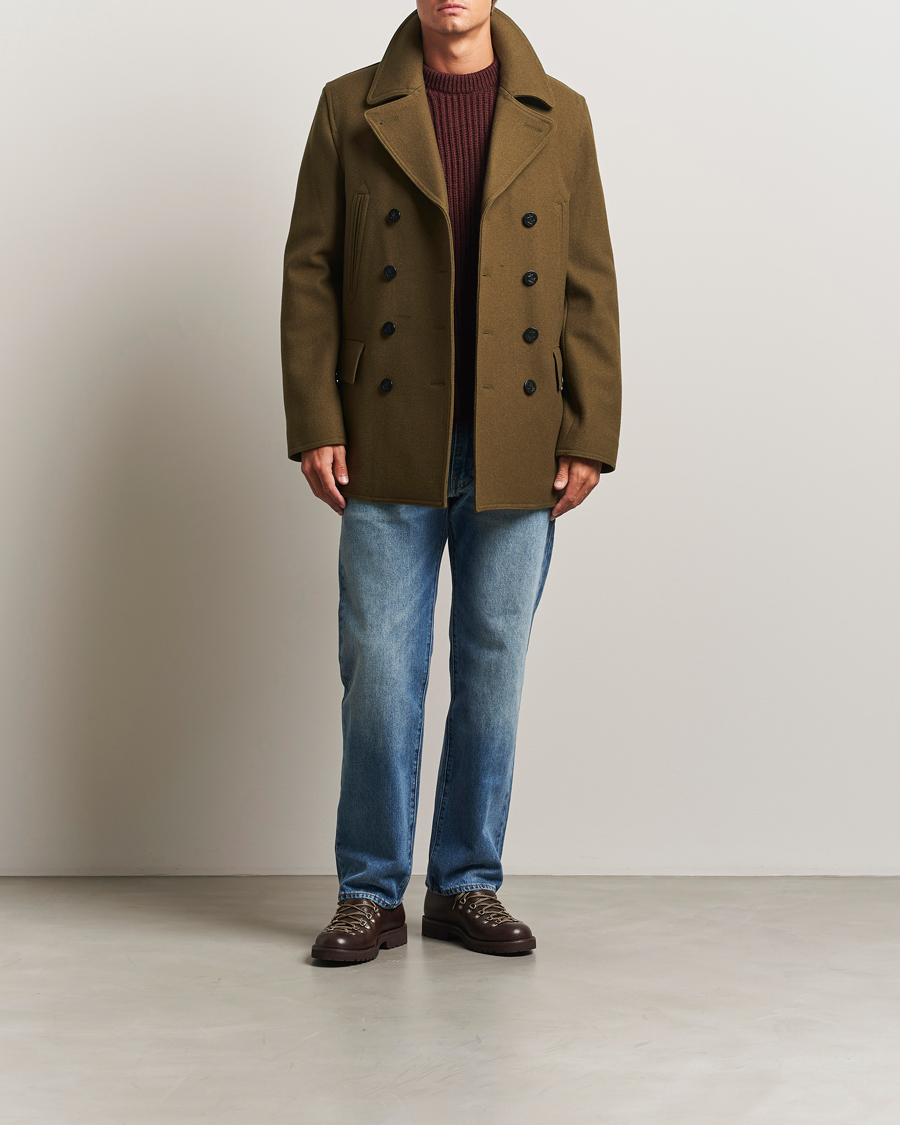 Uomini | Giacche | Gloverall | Churchill Reefer Peacoat Loden Green