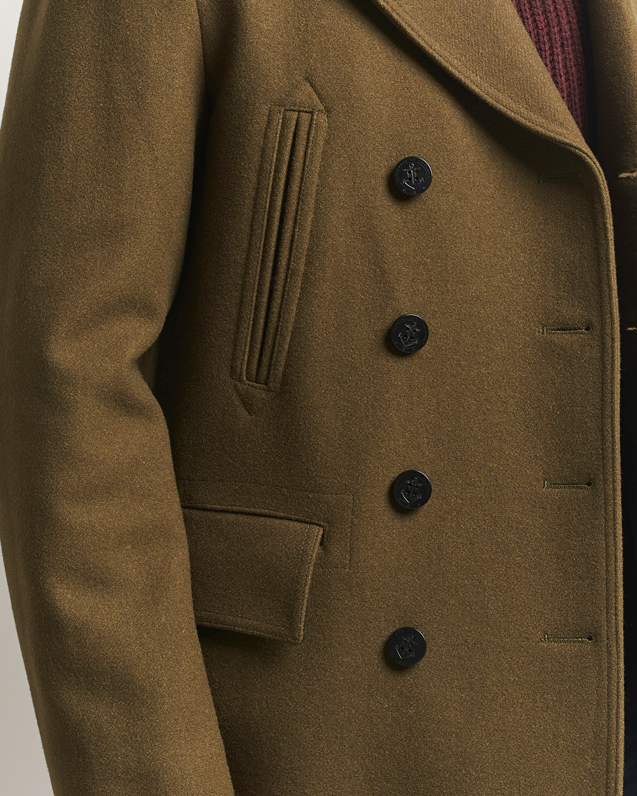 Uomini | Giacche | Gloverall | Churchill Reefer Peacoat Loden Green