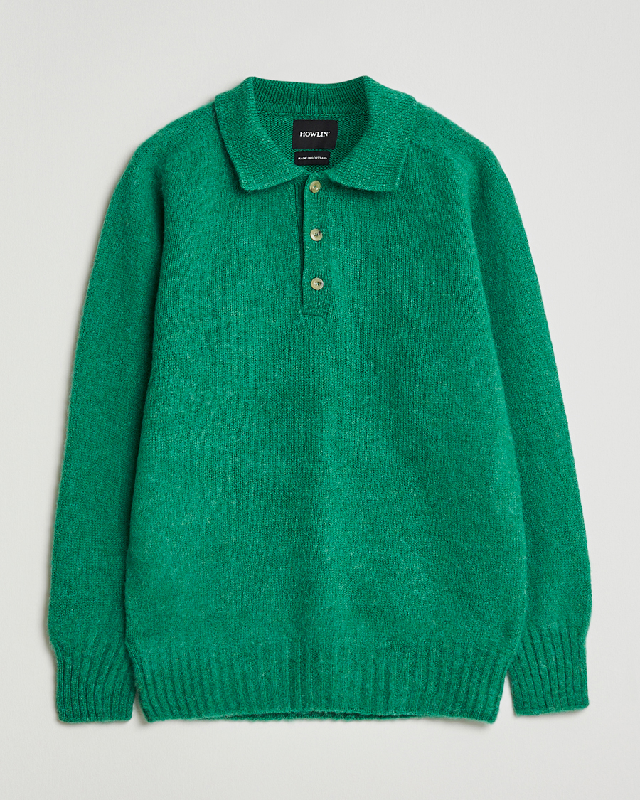 Uomini | Maglieria | Howlin' | Brushed Wool Polo Greendream