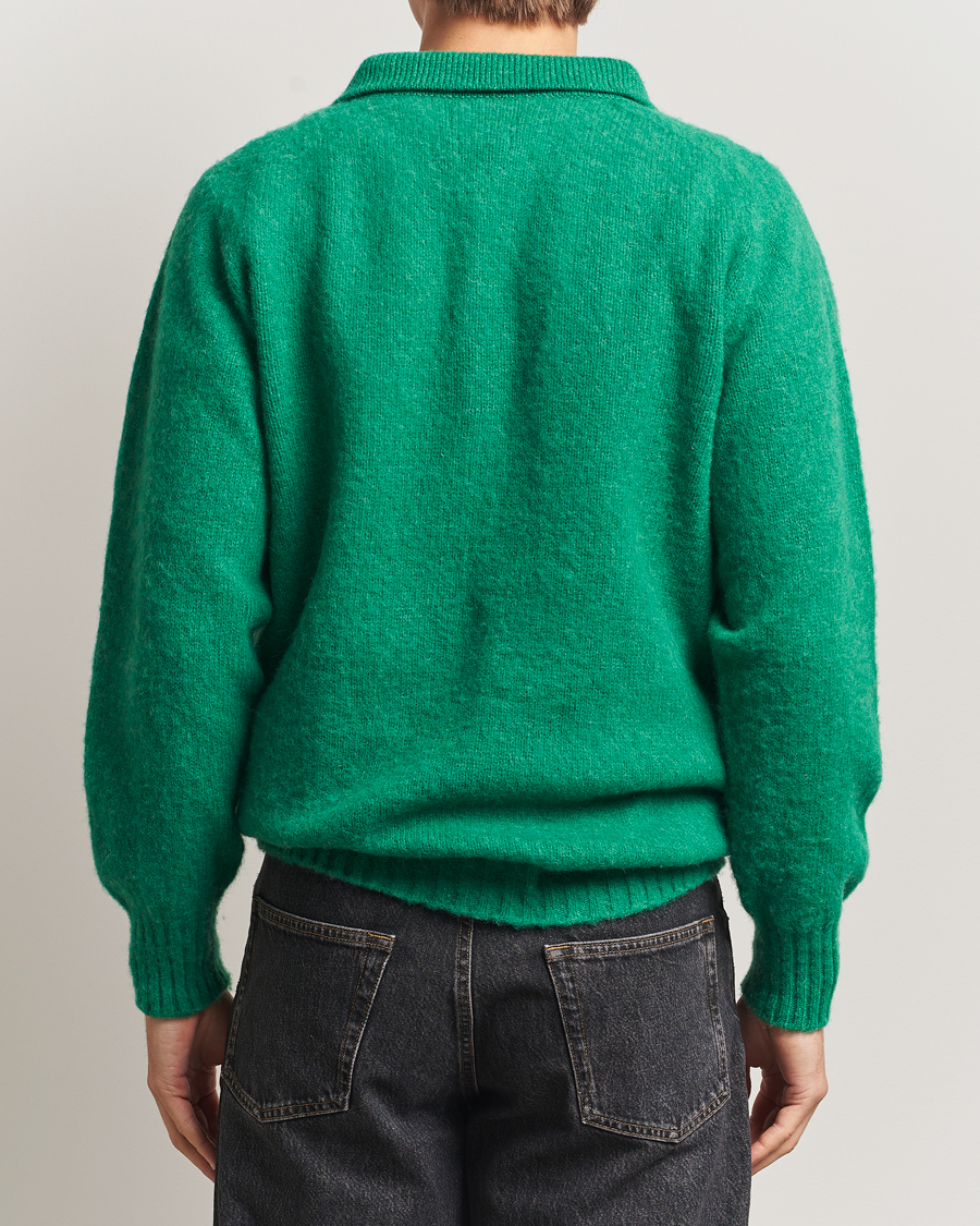 Uomini | Maglieria | Howlin' | Brushed Wool Polo Greendream