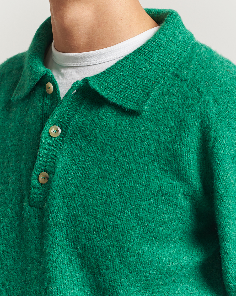 Uomini | Maglieria | Howlin' | Brushed Wool Polo Greendream