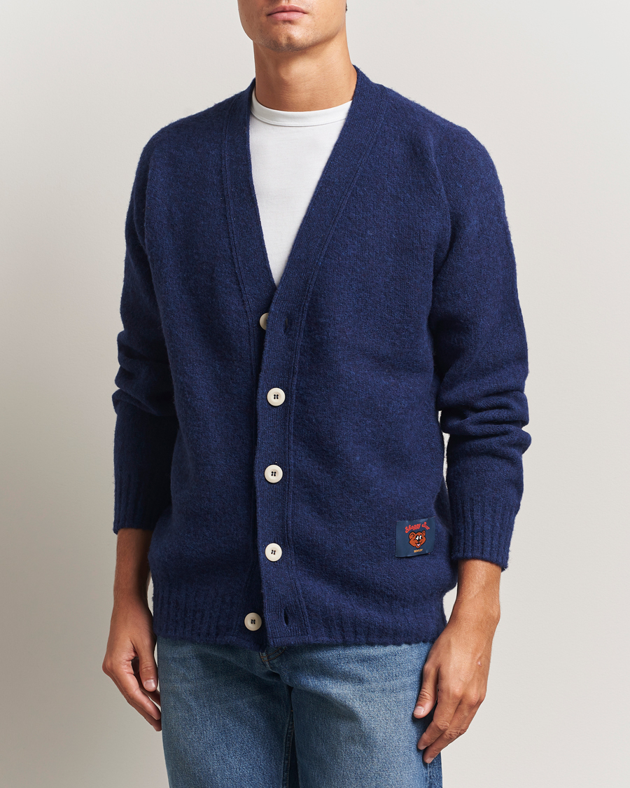 Uomini | Maglieria | Howlin' | Shaggy Bear Cardigan Magic Blue