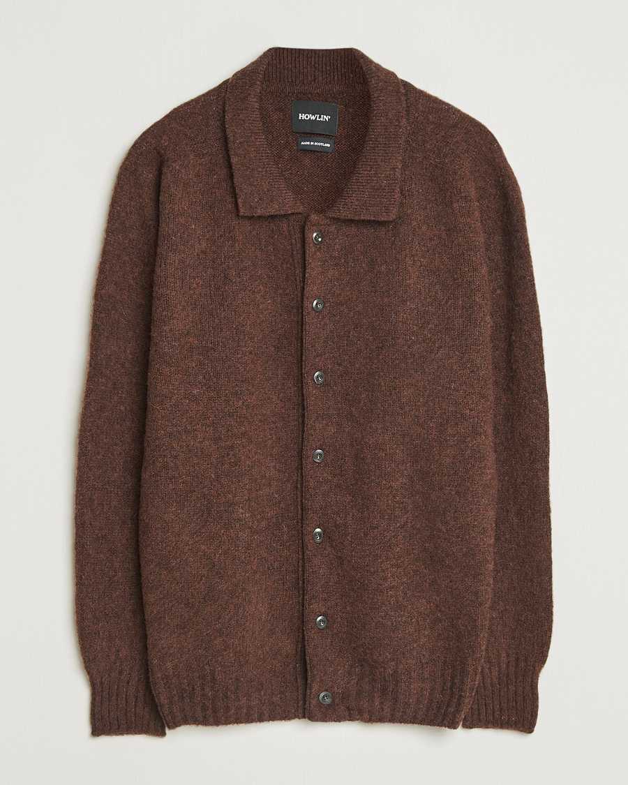 Uomini | Maglieria | Howlin' | Brushed Wool Cardigan Brownish