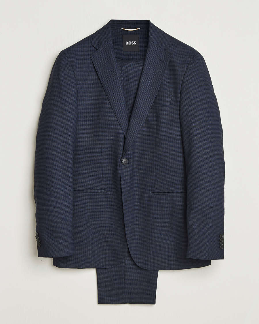 Uomini | Abiti | BOSS BLACK | Huge Wool Suit Dark Blue
