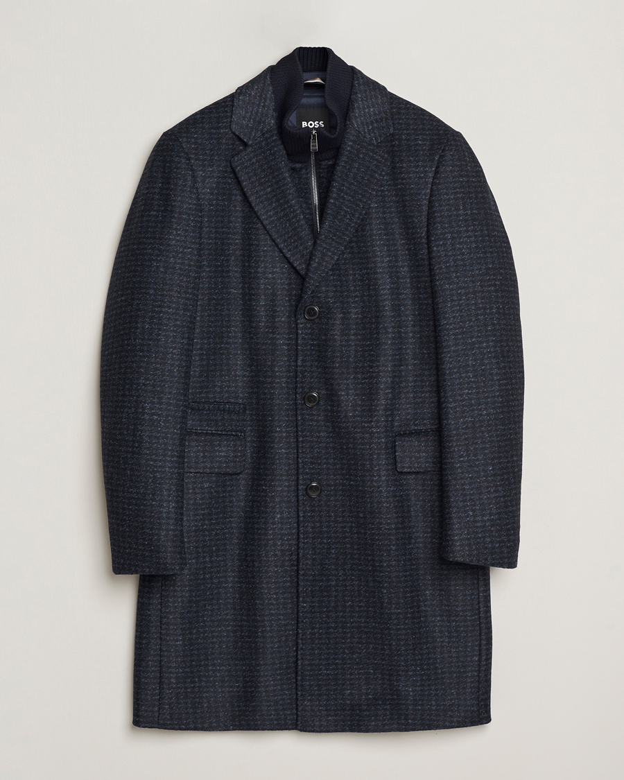Uomini | Giacche | BOSS BLACK | Hyde Wool Bib Coat Dark Blue
