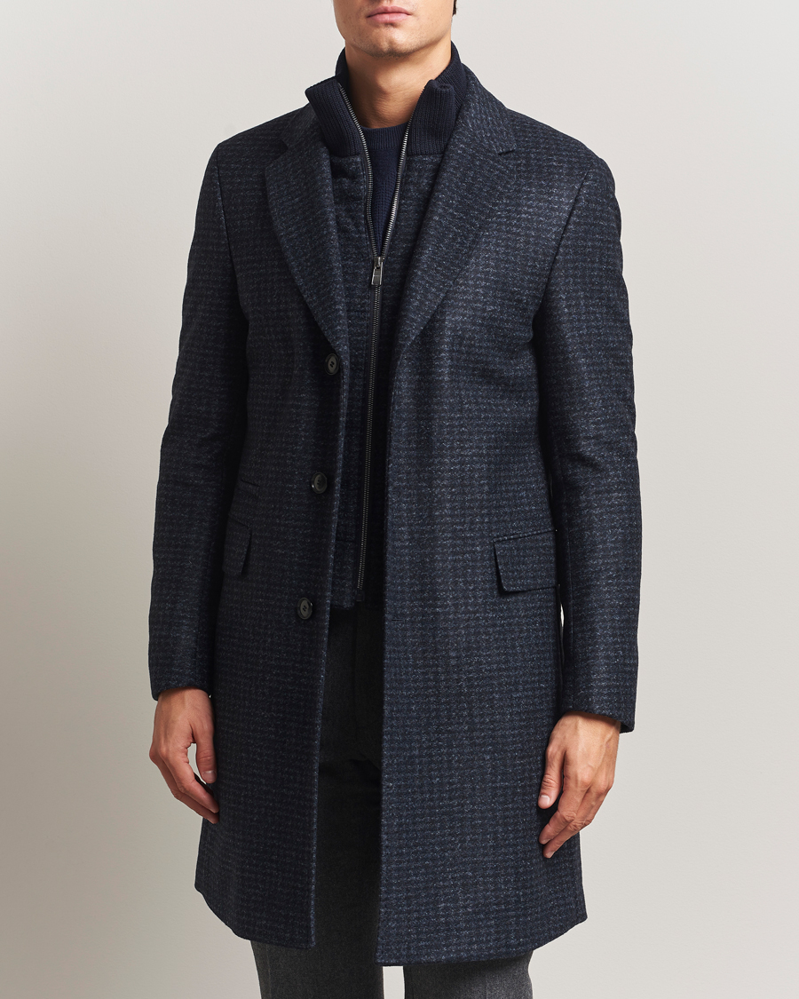 Uomini | Giacche | BOSS BLACK | Hyde Wool Bib Coat Dark Blue