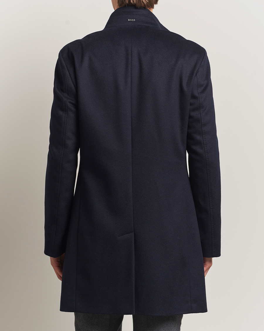 Uomini | Giacche | BOSS BLACK | Hyde Stand Up Collar Coat Dark Blue